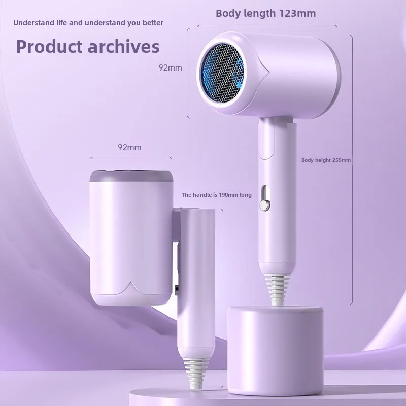 Negative Ionic Blow Dryer Foldable Hairdryer For Travel Fast Drying Lightweight Hairdryer Low Noise Portable Household Hairdryer 6