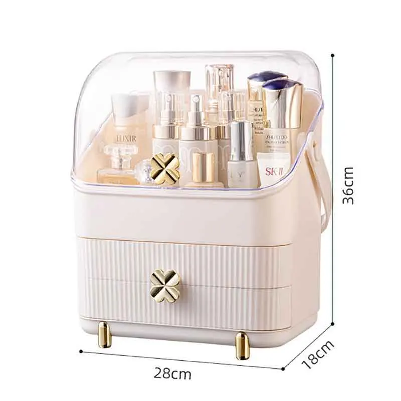 

Multifunctional Cosmetic Box Transparent Makeup Jewelry Drawer Home Storage Boxs Necklace Earrings Travel Cosmetic Organizer