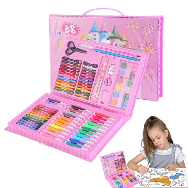 86 Pcs/box Kids Painting Drawing Art Set With Crayons Oil Pastels  Watercolor Markers Colored Pencil Tools For Boys Girls Gift -  Crayons/water-color Pens - AliExpress