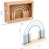 Wooden Account For Children Counting Learning Toys Numbers Arithmetic Calculation Rainbow Beads  Puzzle Montessori Education Toy 6
