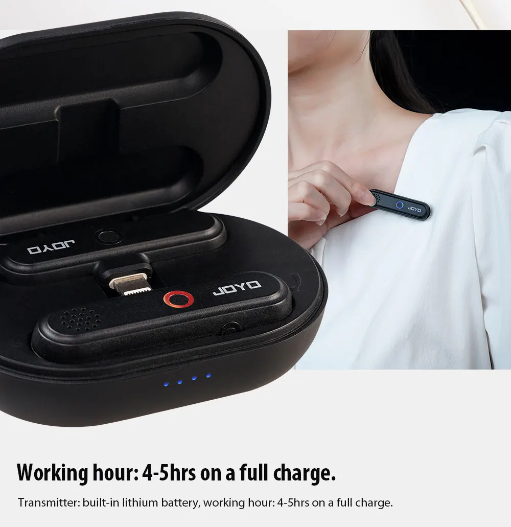 JW-05M Wireless Microphone System Lightning & Type-C Port Lavalier Mic Transmitt