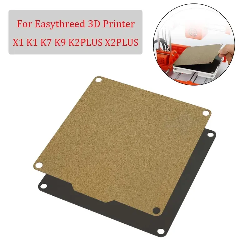 3D-Drucker Bauplatte 120x120mm – Doppelseitig PEI Mit Soft-Magnet Für EasyThreed K7/K9 – Perfekte Haftung & Einfache Modellentnahme