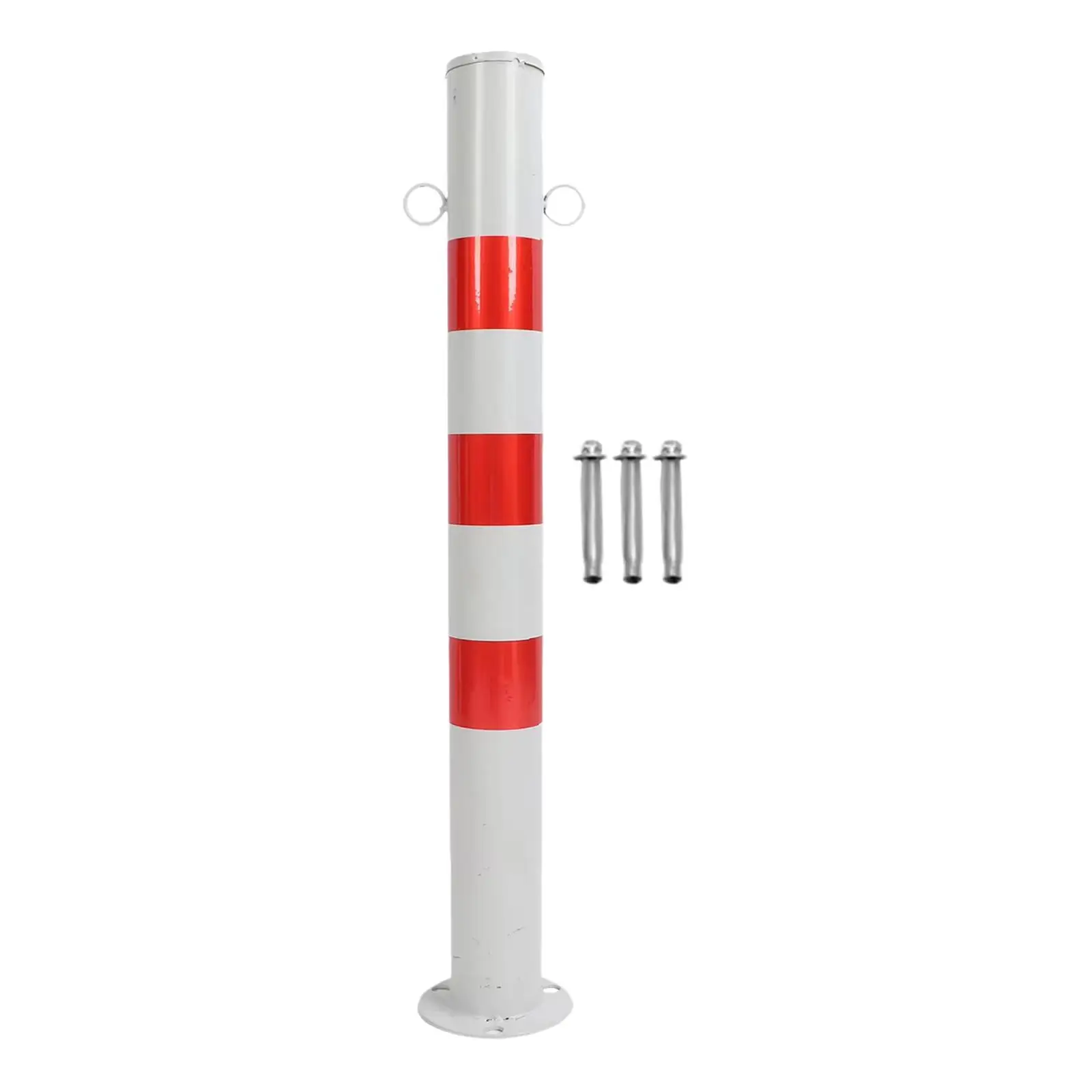 Safe Bollard Accessories 30' H Red and White Sturdy Protective Metal Parking