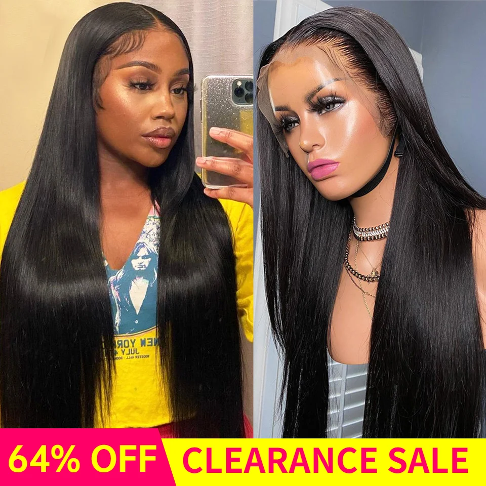 13x4 Transparent Lace Front Wig Bone Straight Human Hair Wigs For Women Pre Plucked Lace Wig Brazilian Remy 4X4 Closure Wigs