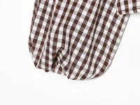 2025 Winter New Women's Casual Fashion Small Check Layered Decoration Shirt Round Neck Long Sleeve Loose Top - Image 5
