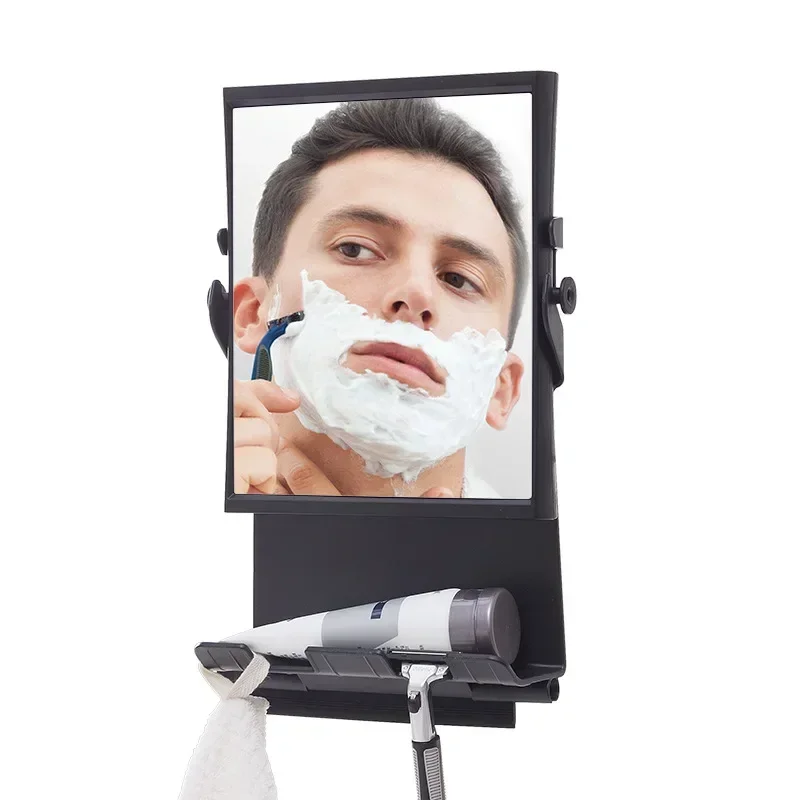 

Cross-border shower anti-fog mirror suction cup toilet washbasin cosmetic mirror plastic no perforation double-sided magnifying