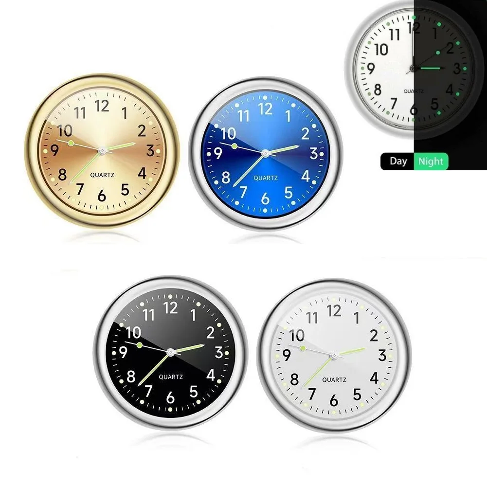 Car Clock Mini Car Quartz Clock Electronic Air Outlets Clock Luminous Bicycle Motorcycle Watch Auto Car Dashboard