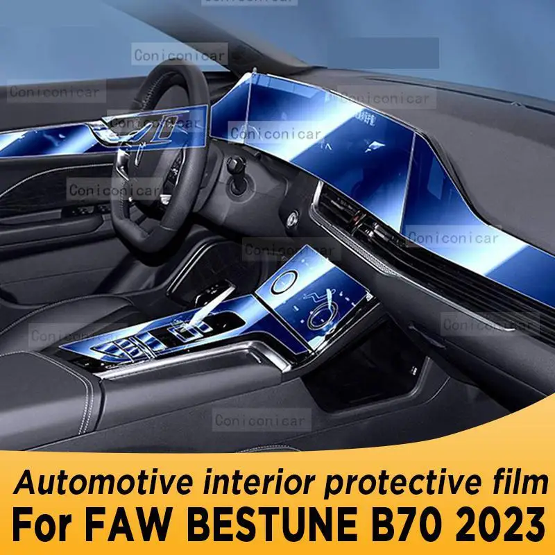 

For FAW BESTUNE B70 2023 Gearbox Panel Navigation Automotive Interior Screen TPU Protective Film Cover Anti-Scratch Sticker