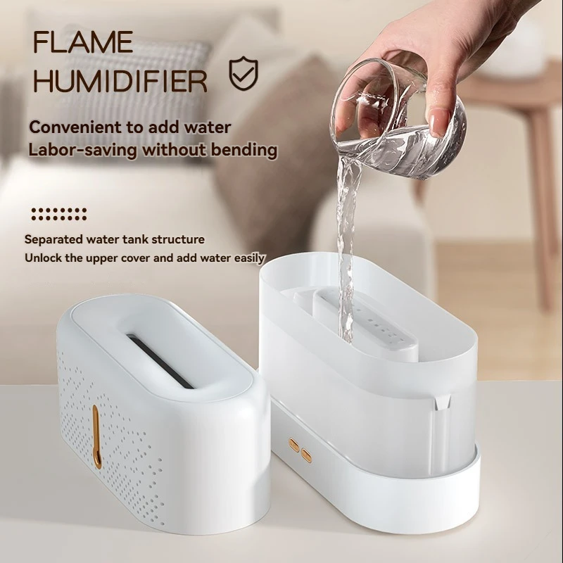 Colorful Flame Air Aroma Diffuser Humidifier Ultrasonic Cool Mist Maker Fogger Led Noiseless Essential Oil Flame Lamp home fragrance products