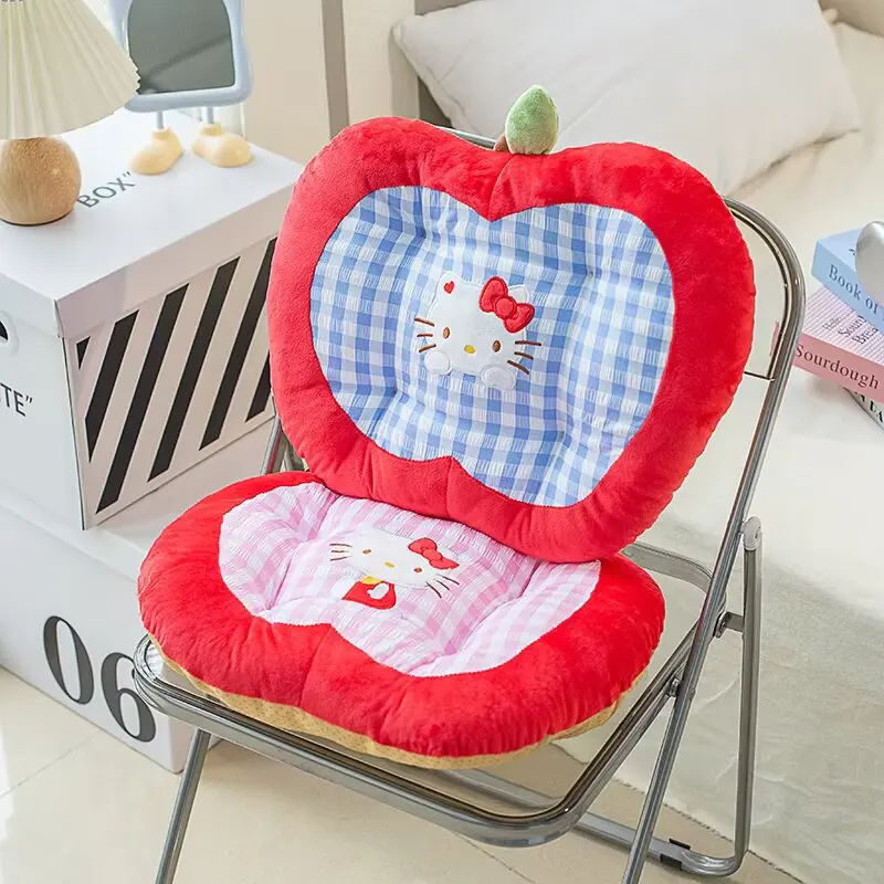 Niedliches Hello Kitty Apfelförmiges Plüschkissen, Cartoon-Stuhl-Sitzpolster, weich, bequem, für Zuhause, Büro, Dekoration, waschbar, rutschfest – Detail 6