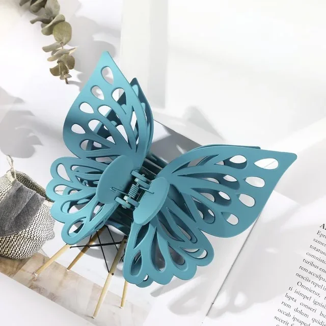 Hairpin Womens Summer Fashion Large Hollow Butterfly Clip Hairpin Cute Korean Fairy Headdress Girls Party Accessories 6