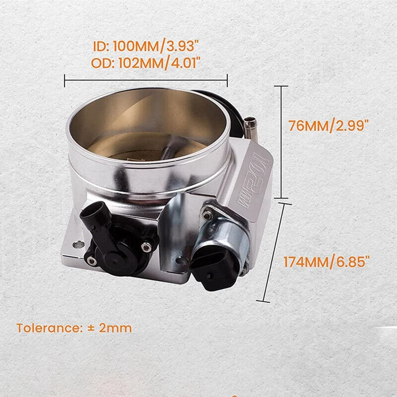 GM Gen III LS1 LS2 LS6 LS7 LSX용 알루미늄 4 볼트 스로틀 바디 및 TPS IAC 교체 액세서리, 102mm