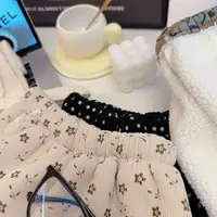 1-8T Winter Warm Fleece Lined Kids Pants Printed Toddler Boys Girls Trousers Retro Polka Dot Pattern Children's Clothes 6