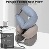 Neck Pillow Neck Support Breathable Stuffable U-shaped Pillow With Hidden Zipper Adjustable Drawstring Neck Pillow For Travel 2