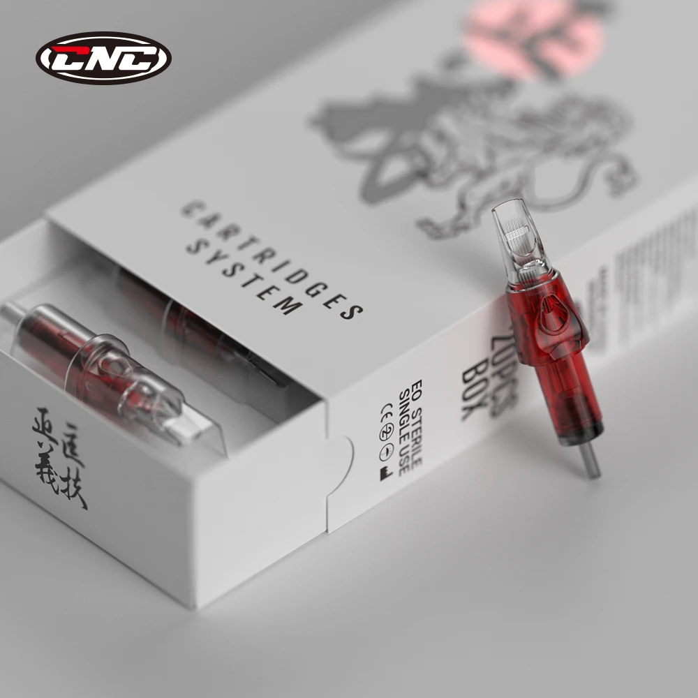 Tattoo needles 20PCS CNC Red Police Cartridg Disposable Round Liner Syringe RL RM 0.3MM Tattoos Machines
