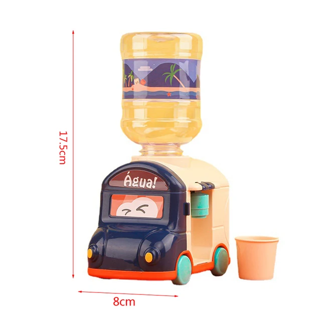Mini Water Dispenser For Children Kids Gift Cute Cold/Warm Water Juice Milk Drinking Fountain Simulation Cartoon Pig Kitchen Toy 4