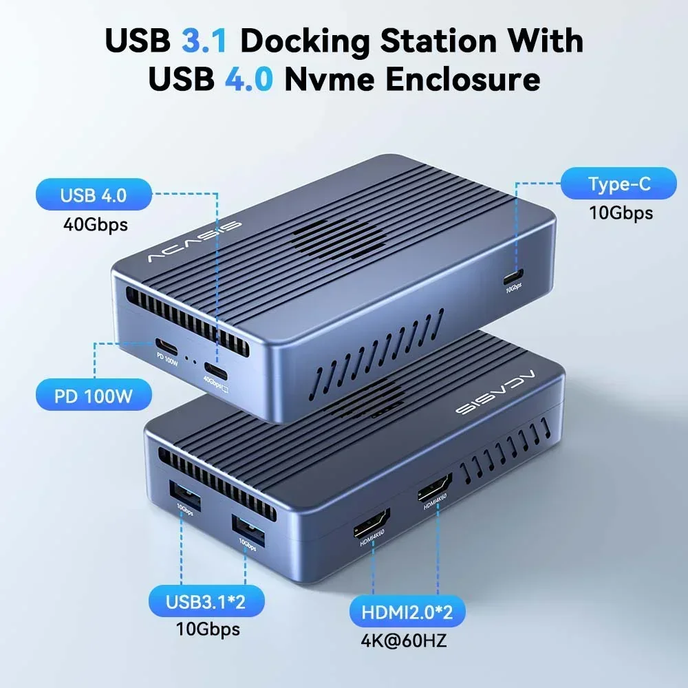 Acasis 7 in 1 ドッキングステーション 40Gbps USB-C ハブ SSD