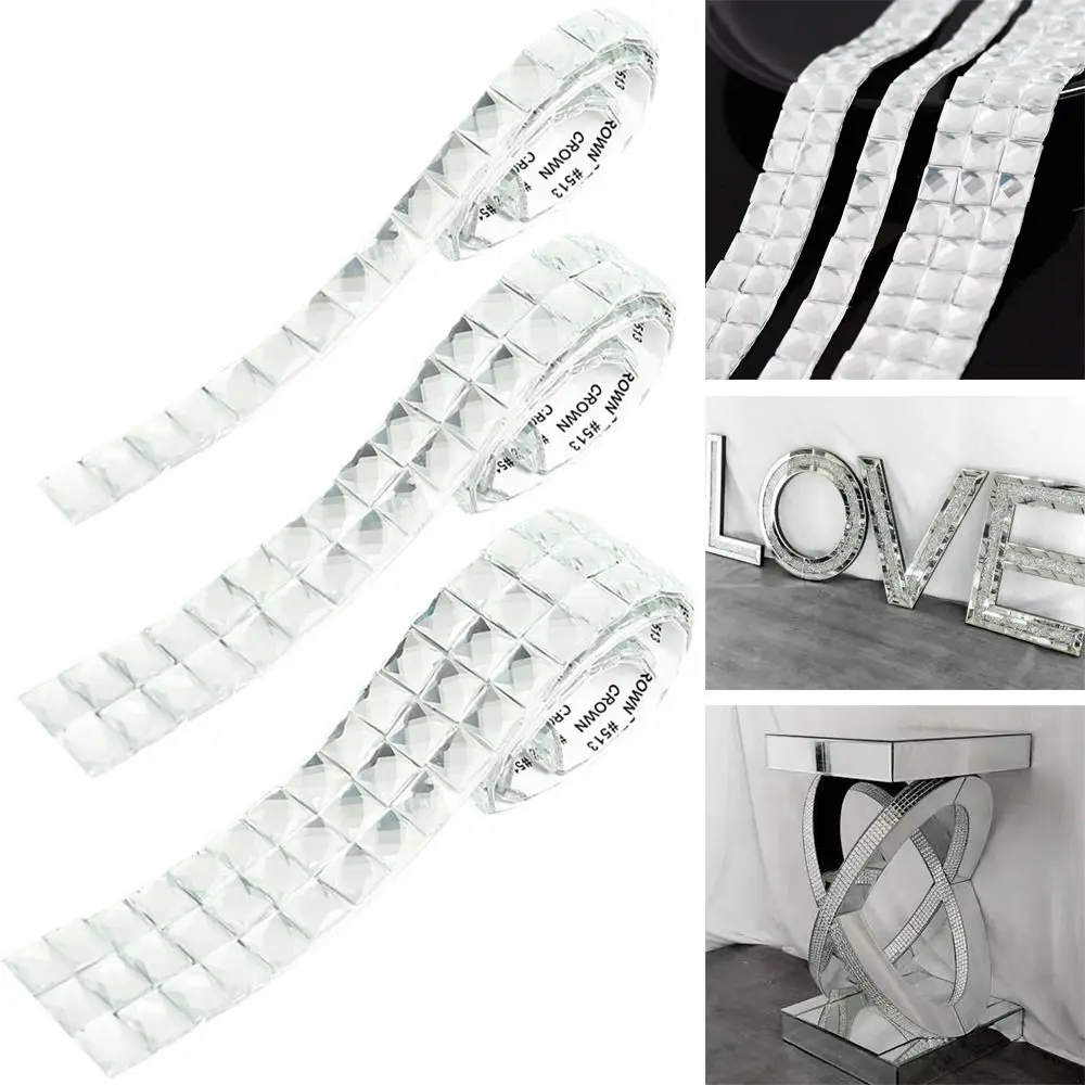 90cm Mirror Mosaic Tiles Self-adhesive Crystal Diamond Glass Wall Sticker DIY Handmade Craft Ball Party Home Decoration wall sticker mirror wall sticker mirror mosaic tiles