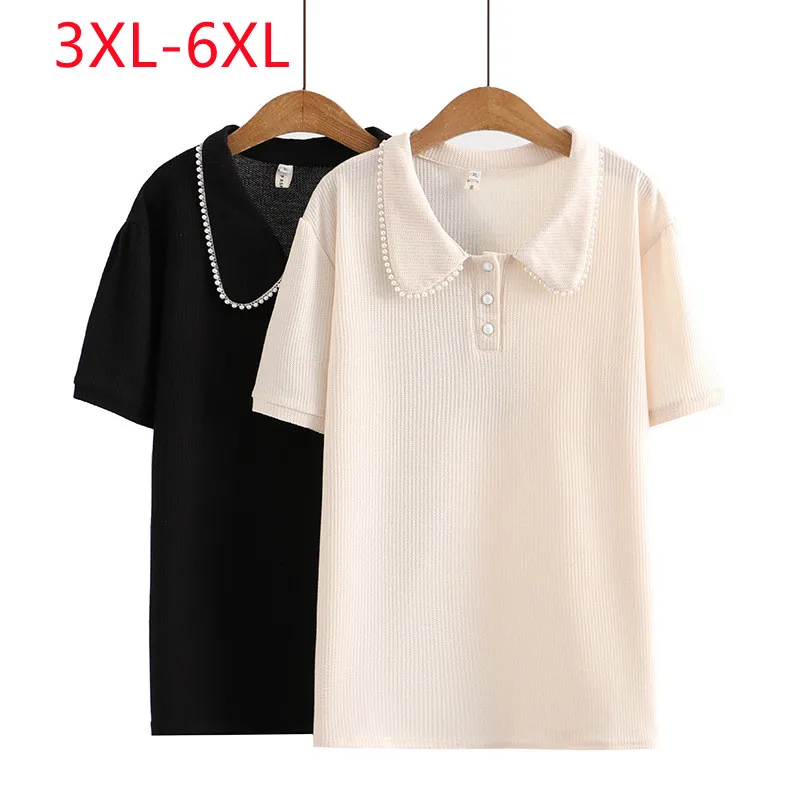 

Женская летняя кофта 2023 Lady Woman с короткими рукавами V воротник синий футболка 3XL 4XL 5XL 6XL