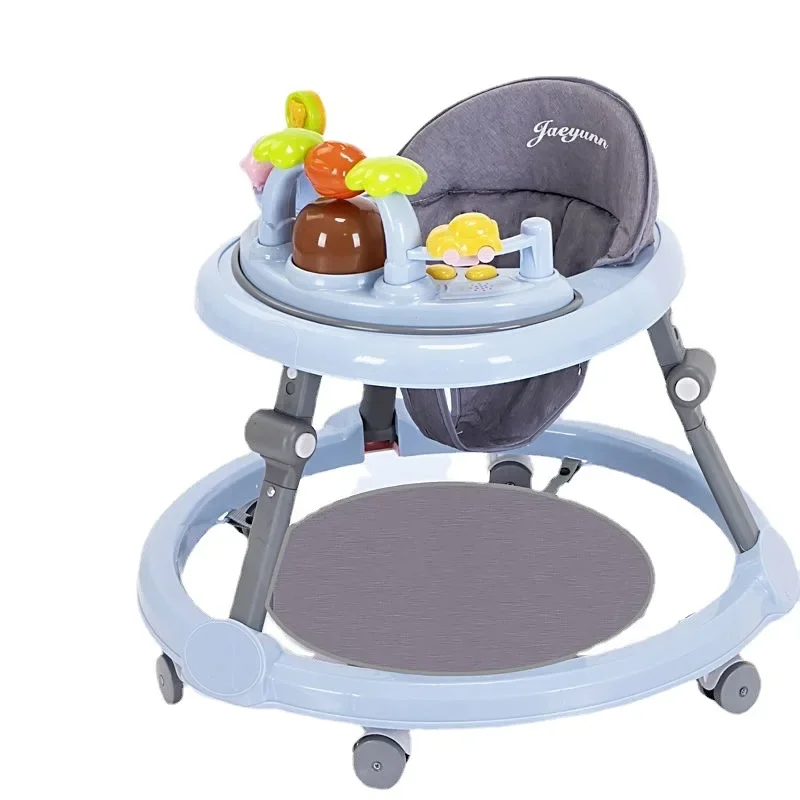 Baby Activity Walker with Music & Light Removable Footrest Toy Rack Feeding Tray One-hand Folding Portable Baby Chair for Infant baby stroller bicycle safety seat baby highchair footrest