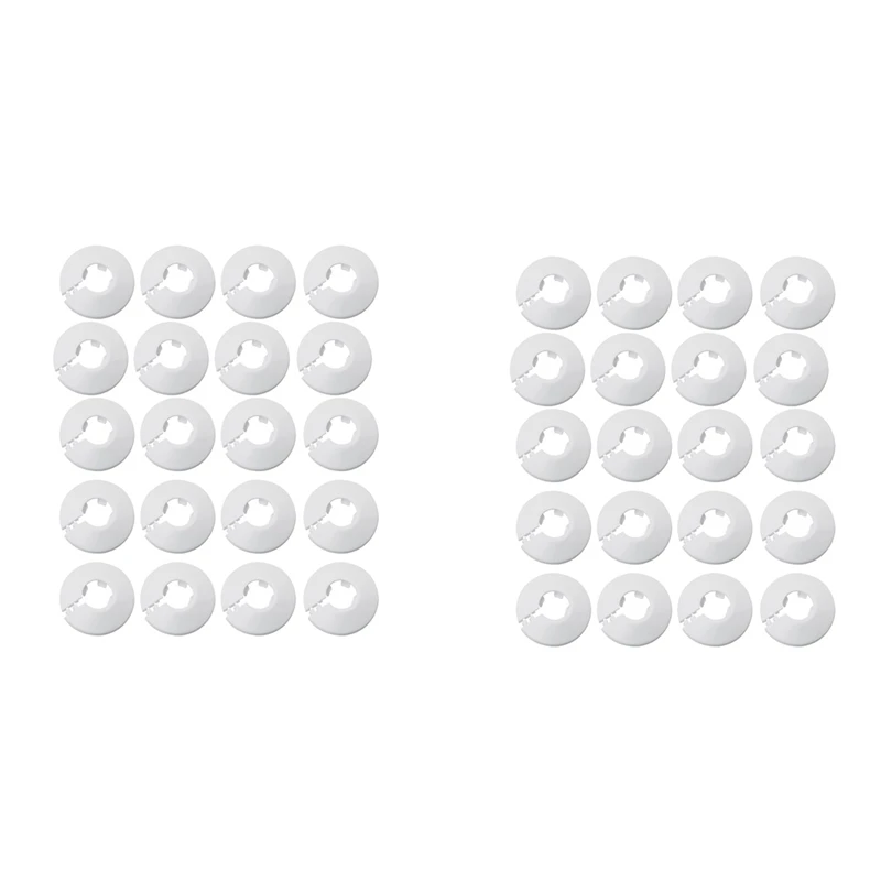 

40 Pieces 1/2 Inch Flange Water Pipe Cover Decoration 16Mm White Pipe Cover Wall Pipe Decoration Radiator