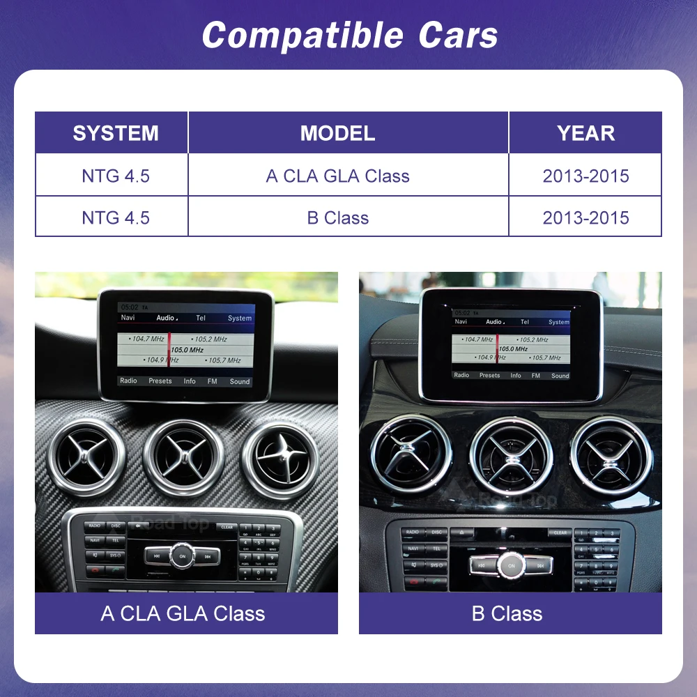 Reproductor Multimedia con Android y pantalla táctil para Mercedes, inalámbrico con CarPlay autorradio, Linux, para Mercedes Benz A, B, CLA, GLA, W176, W246, 2013-2015, NTG4.5 2