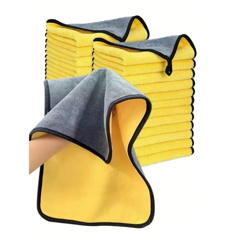 Si Double Layer Soft Microfiber Towels 30x60cm Car Use