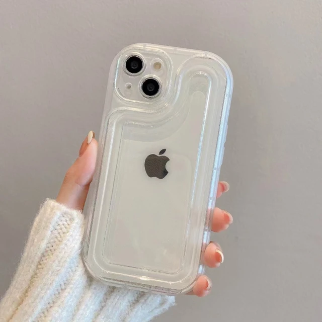 Sűrített Légzsák Az Apple 14Promax Tokhoz All-Inclusive Szilikon Átlátszó Anti-Drop Egyszerű Iphone 14 13 12 Promax Tokok - Image 3