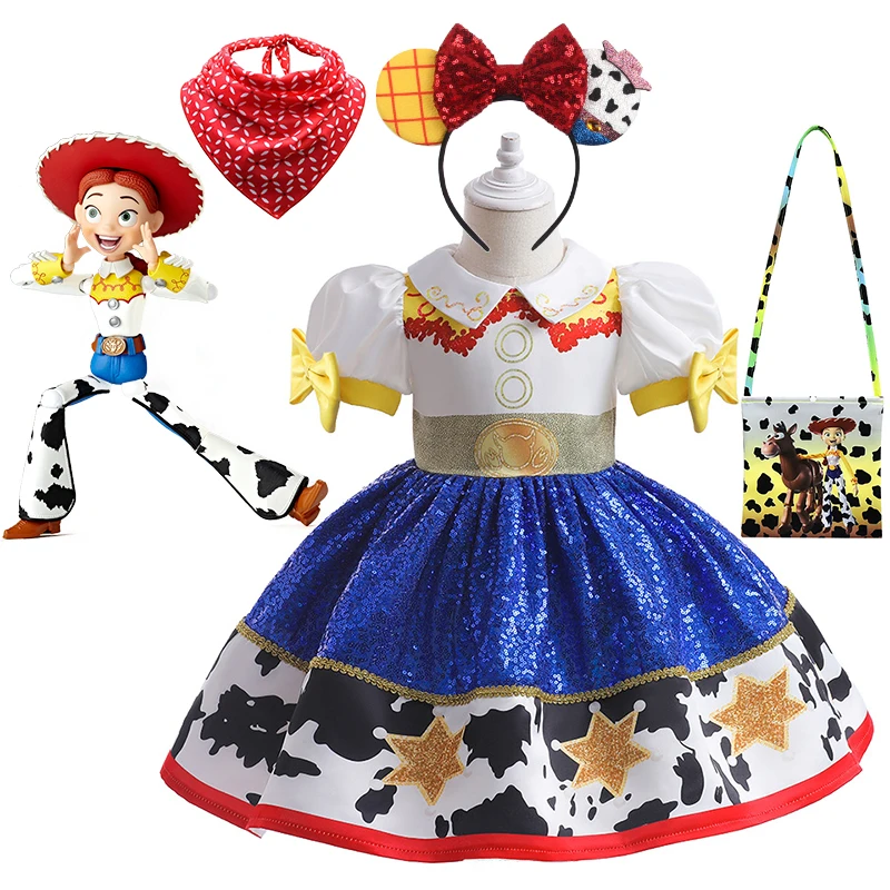 Halloween Carnival Kids Toy Story Cosplay Jessie Dress For Girls Christmas Masquerade Birthday Party Stage Play Princess Costume