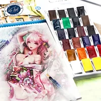 Russian White Nights 16/24 Color Solid Watercolour Paint Set  Watercolor Brush for Beginners Student Drawing Art Supplies 2