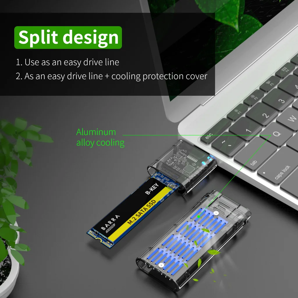 USB 3.0 Gen1 5Gbps  ϵ ũ ̽, 2230/2242/2260/2280 B Ű SATA M.2 SSD  Ŭ ָ Ʈ ̺ ڽ