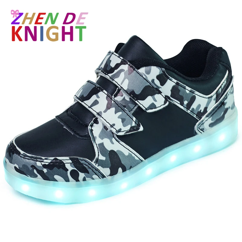 Zapatos LED con cargador USB para niños y niñas, luminosas suela ligera, talla 25 37|Zapatillas deportivas| - AliExpress