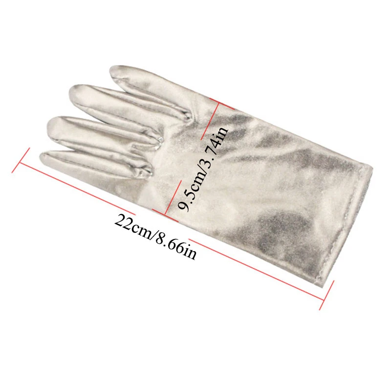 Etiquette Gloves Leather Gloves Gold Silver Fake Leather