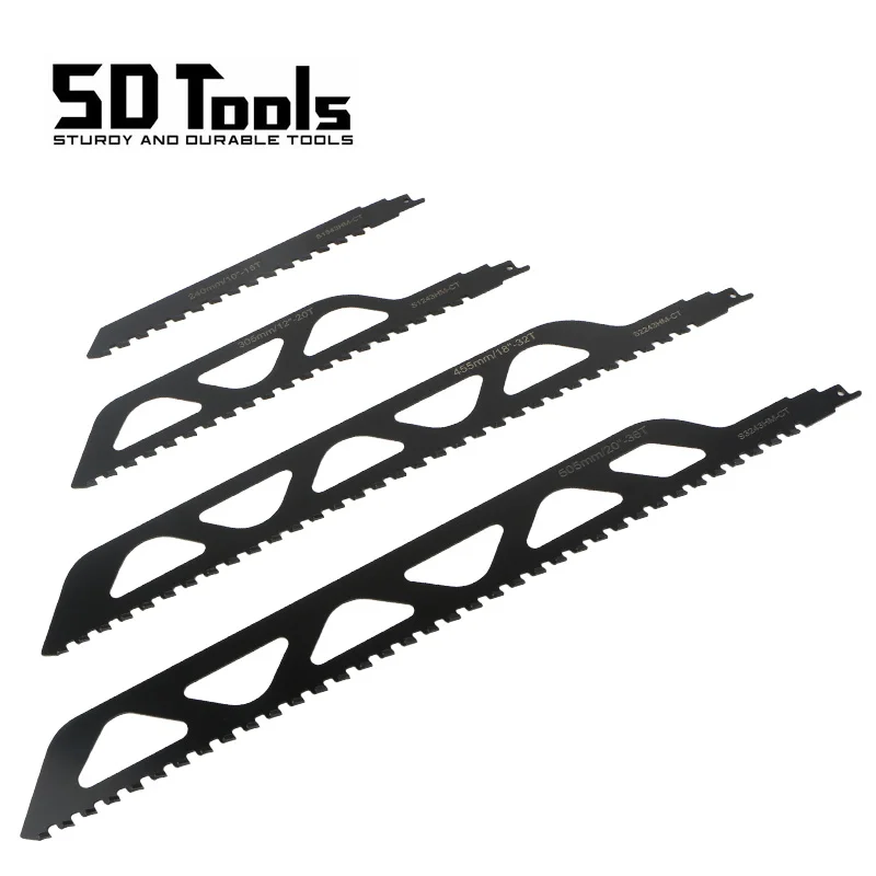 Hard Alloy Reciprocating Saw Blades Carbide Alloy Reciprocating Saber Saw Bubble Brick Concrete Stone Demolition Cutting Tools