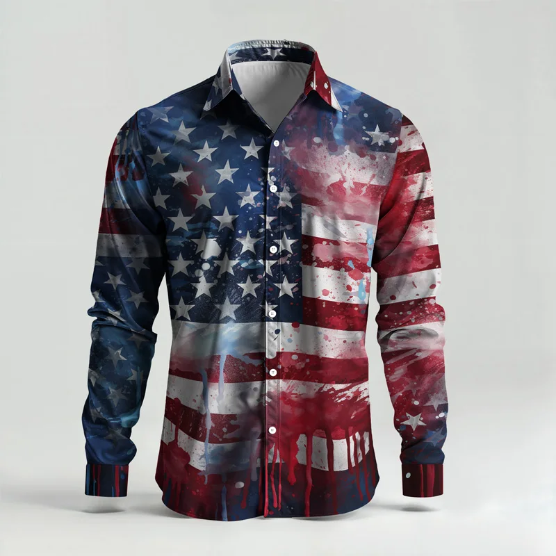 2025 Spring/Summer Men's Shirt Set Brand Printed Fashionable Simple Men's Luxury Long Sleeve Set Breathable Loose Fashion_voghion.com