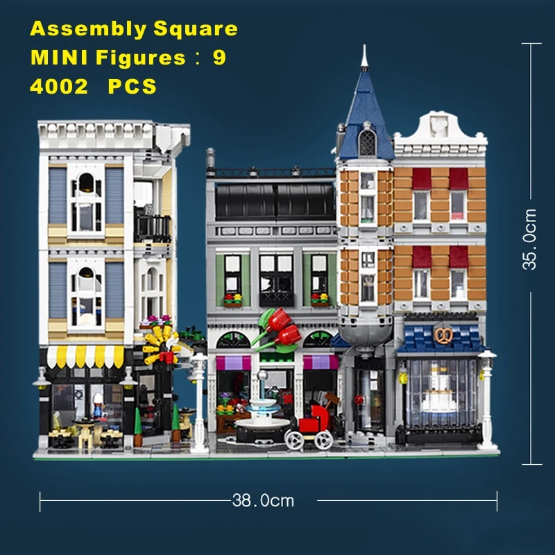 

4002 PCS City Center Assembly Square Building Blocks Bricks Kids Toy Birthday Christmas Gift Compatible 10255 15019