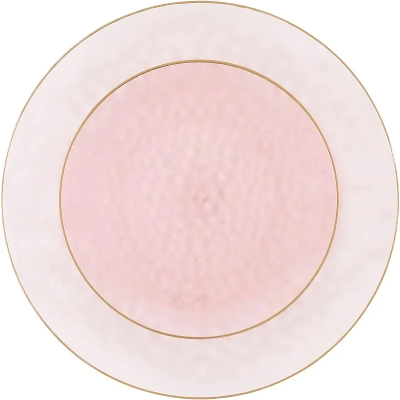 64 Piece Combo Plates Set includes 32 7'' inch Plates&32 10'' inch Plate Plastic Floral Design Party Plates With Gold Rim