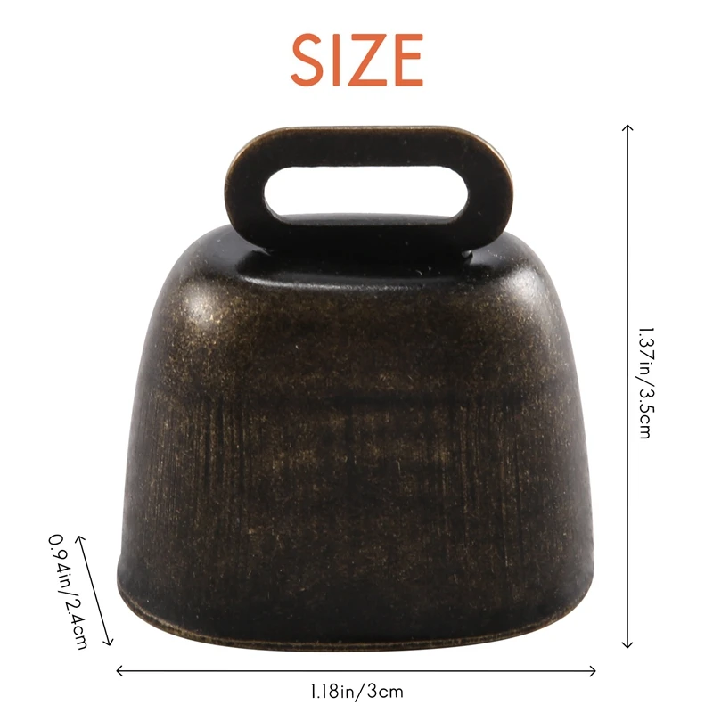 6 Pieces Cow Horse Sheep Grazing Small Brass Bells Cowbell Retro Bell For Grazing Copper(Green Bronze, Red Bronze, Gold)