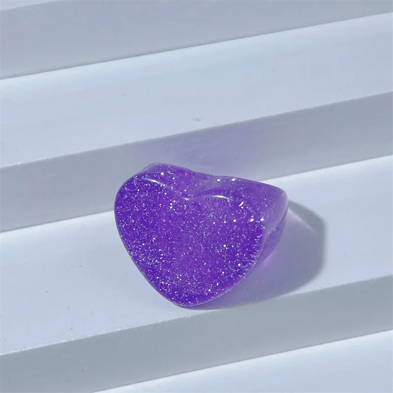 2024 Korean Wave New LeeNow Pink Love Acrylic Ring 3-Color Set Y2K Style Women's Accessories Fashion Jewelry Fans Gift 6