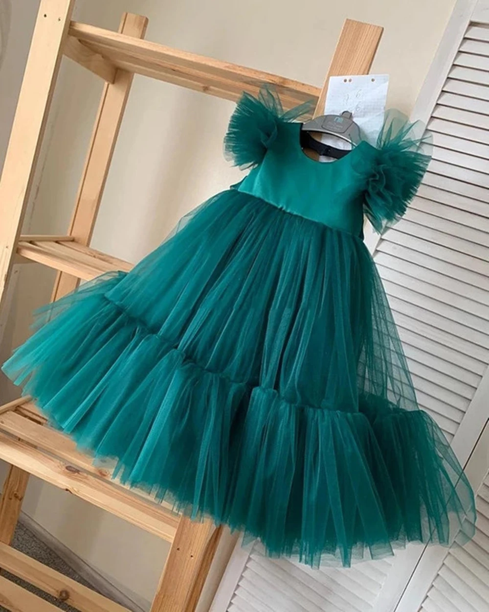 

Flower Girl Dresses For Weddings Occasion Tulle Kids Evening Pageant Ball Gowns First Communion Clothing Hand Made Custom