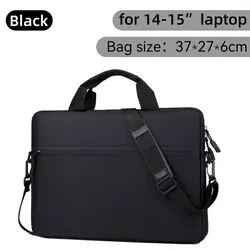 Sleek Waterproof Laptop Sleeve Bag - Portable Travel Carrying Handbag (Black 14 in)