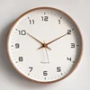2025 New 10/12/14inch Nordic Solid Wood Simple Wall Clock Living Room Home Decoration Silent Fashion Light Luxury Creative Clock 1