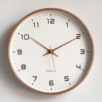 2025 New 10/12/14inch Nordic Solid Wood Simple Wall Clock Living Room Home Decoration Silent Fashion Light Luxury Creative Clock 1