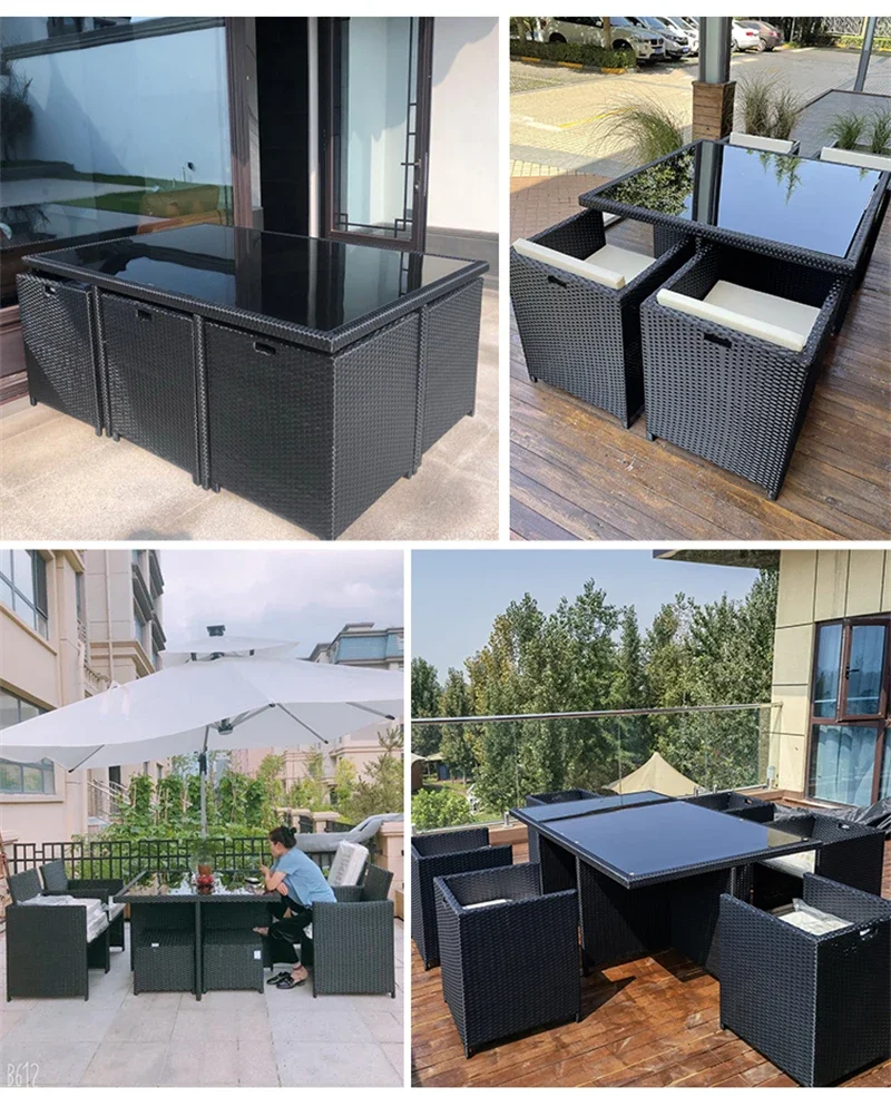 Modern Open-air Garden Furniture Sets Patio Rattan Furniture Set Waterproof and Sun-proof Armchair Leisure Outdoor Table Chairs