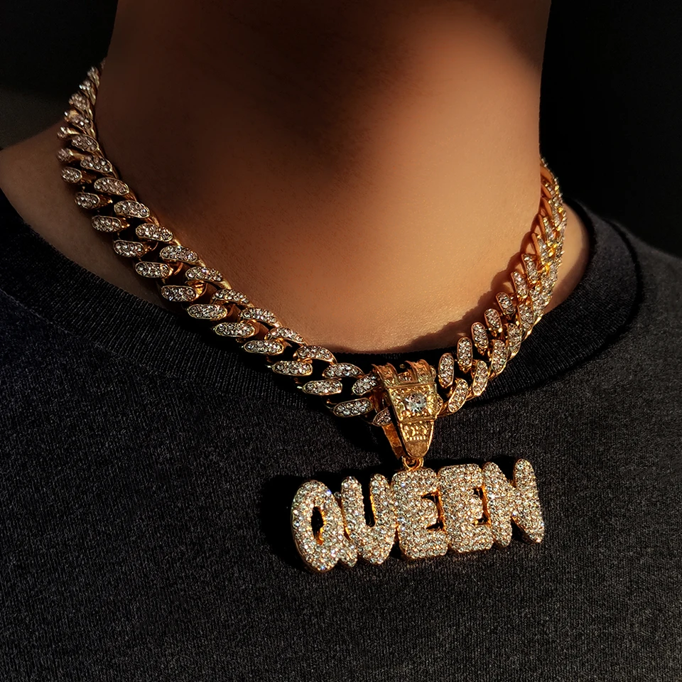 TOBENY Collana Uomo Donna Miami Cuban Link Con Ciondolo Farfalla Iced Out, Placcata Oro, Zirconi, Gioiello Hip Hop