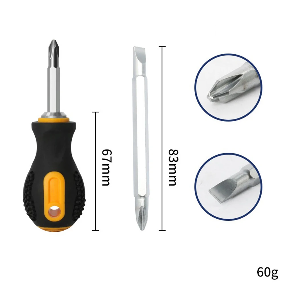 

2 In 1 Small Screwdriver Slotted Cross Screwdriver Hand Tool Magnetic Head Firm Adsorption Repair Tools For Chair Repair
