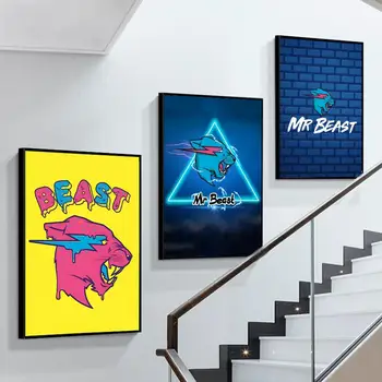게임 블로거 미스터 비스트 포스터, 접착식 아트 포스터, 레트로 크래프트 종이 스티커, DIY 룸 바 카페 빈티지 장식 그림