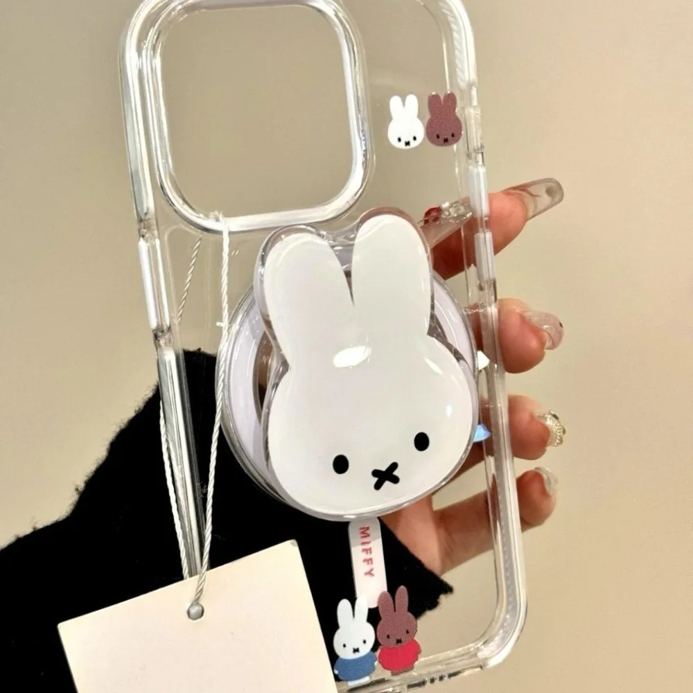 Soporte Magnético Kawaii Miffy, Soporte Plegable Telescópico para Teléfono Móvil, Decoración, Regalo, Juguete para Niña