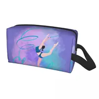 Custom Kawaii Dance Rhythmic Gymnastics Travel Toiletry Bag for Women Cosmetic Makeup Bag Beauty Storage Dopp Kit 1