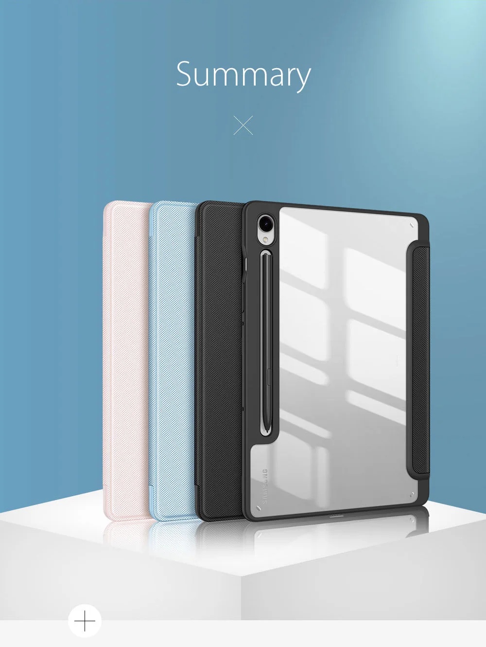 Pen Groove, Capa para Samsung Galaxy TAB S9 FE Plus, Acrílico e TPU